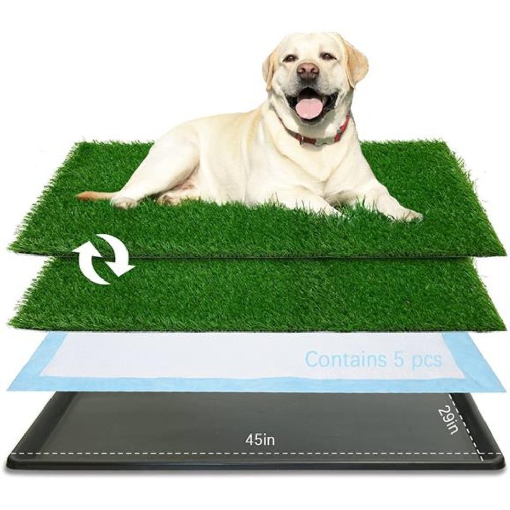 Dog Grass pad with Tray,45”x 29” Indoor Dog Potty for Puppy (Extra Large)